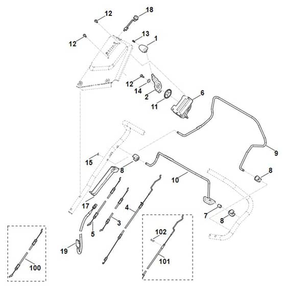 Stihl RM650.0 VE - Handle Upper Part - Parts Diagram