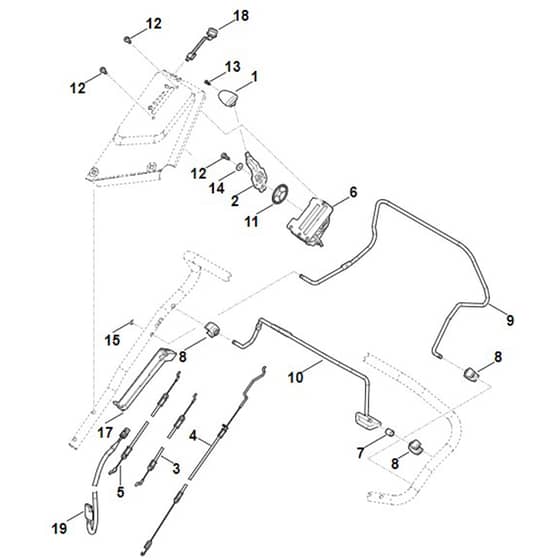 Stihl RM650.1 VE - Handle Upper Part - Parts Diagram