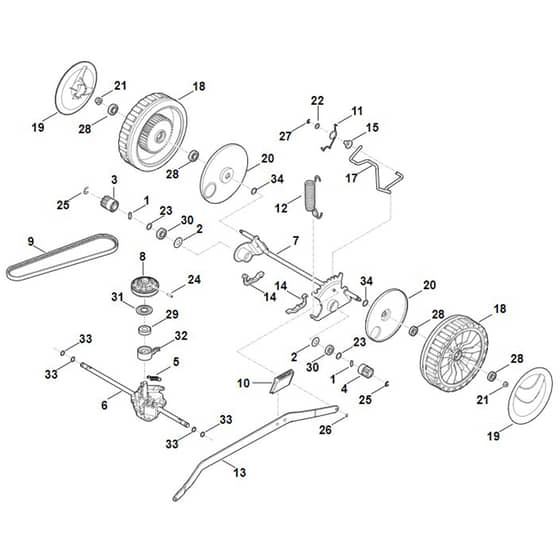 Stihl RM650.1 VE - Shaft, Gear Box - Parts Diagram