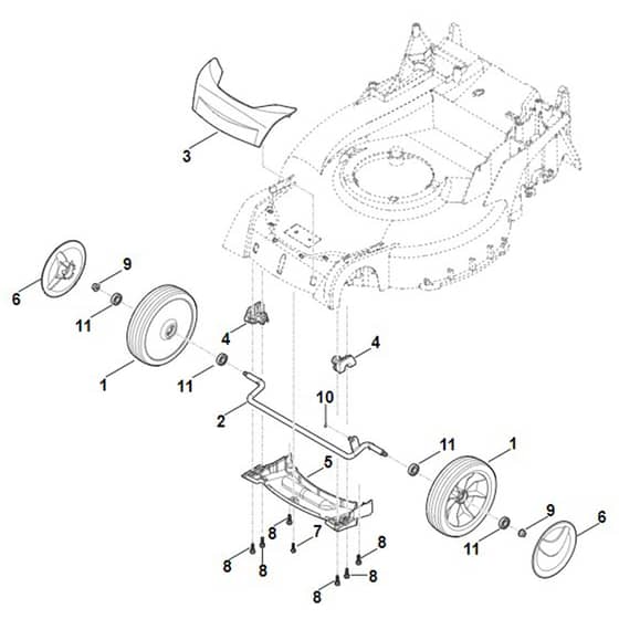 Stihl RM655.0 YS - Front Axle, Cover - Parts Diagram