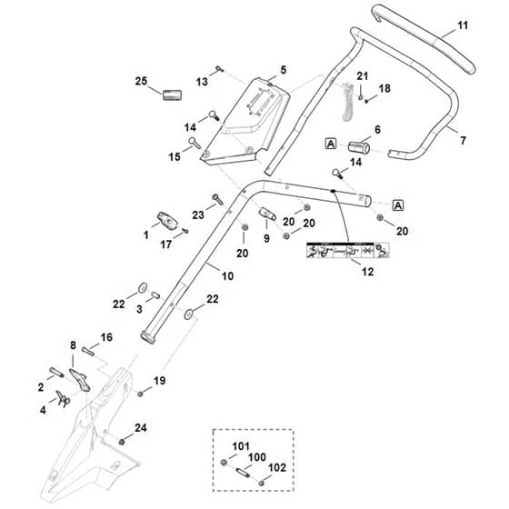 Stihl RM655.0 YS - Handle Lower Part - Parts Diagram