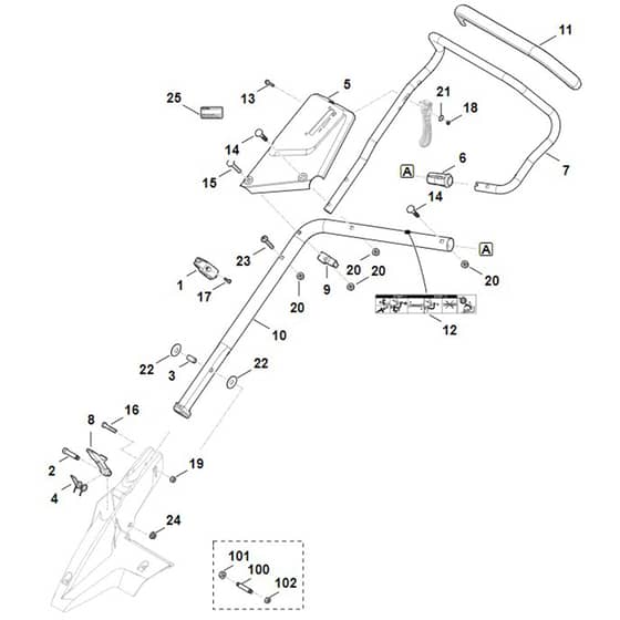 Stihl RM655.1 RS - Handle Lower Part - Parts Diagram