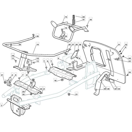 RM70 25 - 2010 - 2T0030233/M10 - Mountfield Ride On Mower Frame Diagram