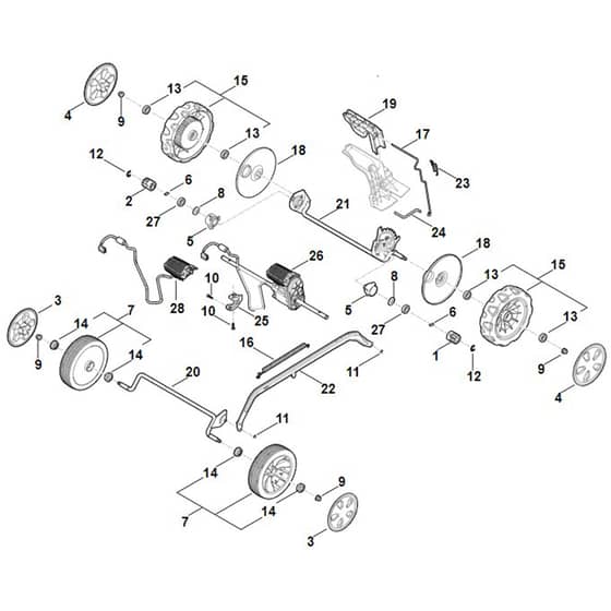 Stihl RMA248.3 T - Chassis, Gear Box - Parts Diagram