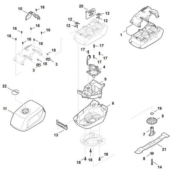 Stihl RMA248.3 T - Engine, Blade - Parts Diagram
