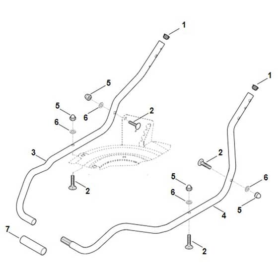 Stihl RMA2.1 RP - Handle Lower Part - Parts Diagram