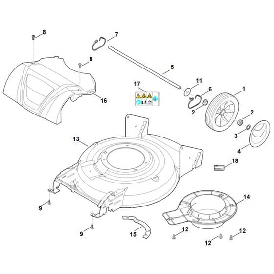 Stihl RMA2.2 RV - Housing, Rear Axle - Parts Diagram
