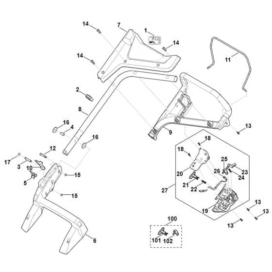 Stihl RMA443.2 C - Handle - Parts Diagram