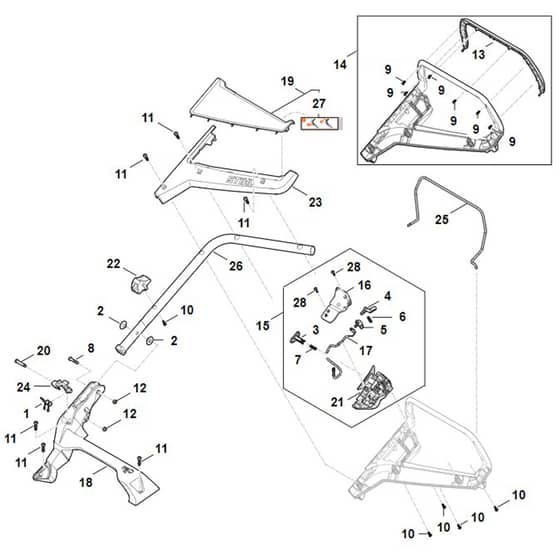 Stihl RMA443.3 - Handle - Parts Diagram