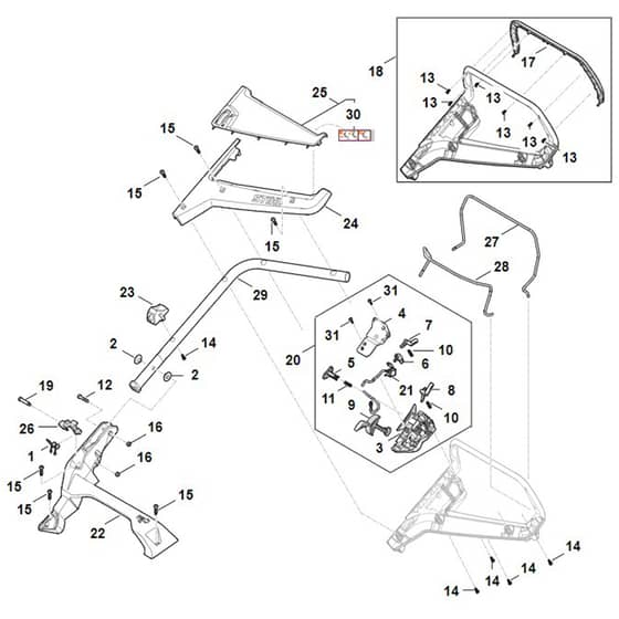 Stihl RMA443.3 V - Handle - Parts Diagram
