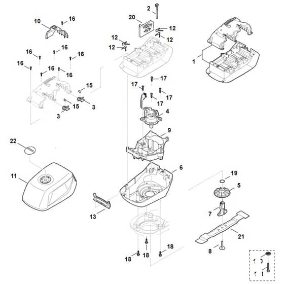 Stihl RMA448.3 V - Engine, Blade - Parts Diagram