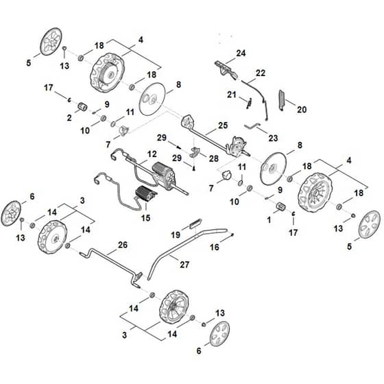 Stihl RMA453.3 PV - Chassis, Gear Box - Parts Diagram