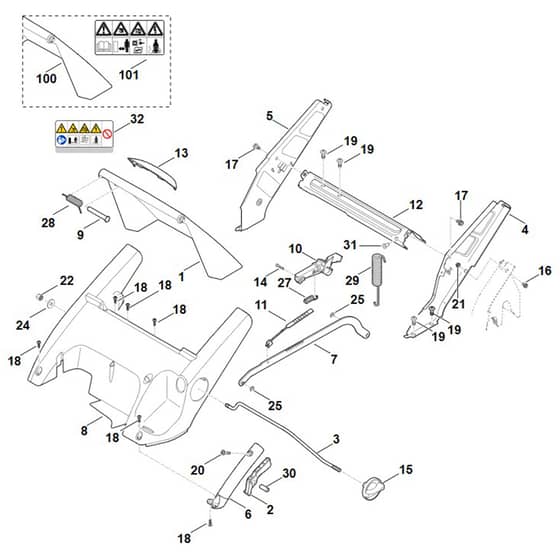Stihl RME545.0 C - Frame, Height Adjustment - Parts Diagram