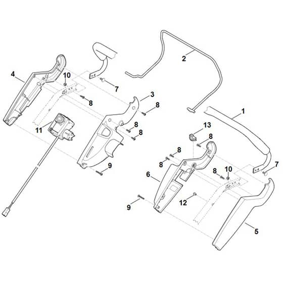 Stihl RME545.0 C - Handle Upper Part - Parts Diagram