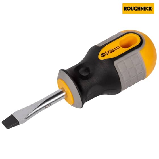 Roughneck Screwdriver Flared Tip 6mm x 38mm Stubby - 22-151