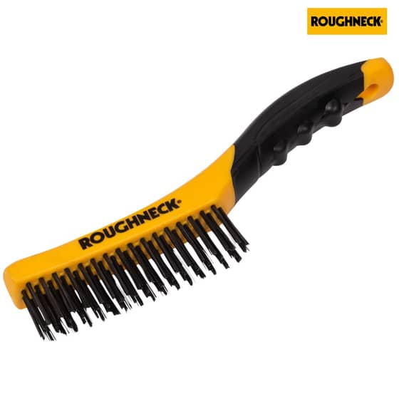Roughneck Shoe Handle Wire Brush Soft-Grip 250mm (10in) - 52-044