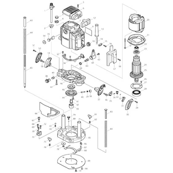 Makita RP1801F - Router - Power Tool Diagram