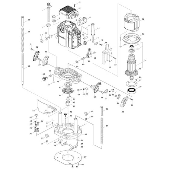 Makita RP1803 - Router - Power Tool Diagram