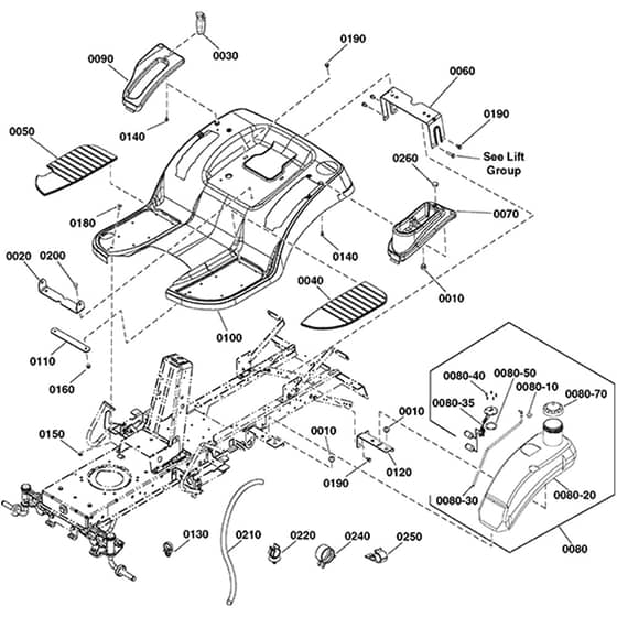 Snapper RPX210 2691491 Seat Deck and Fuel Tank Group