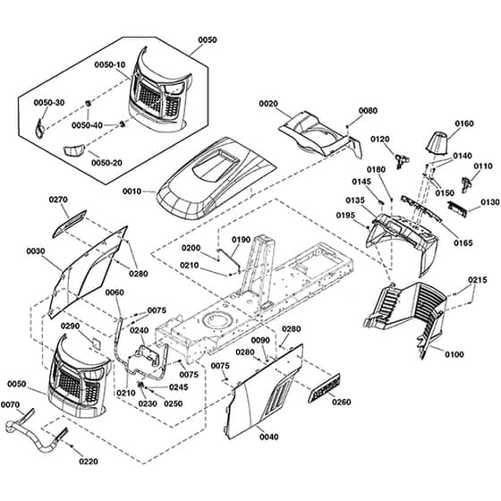 Snapper RPX310 2691705-01 Hood, Grille and Dash Group