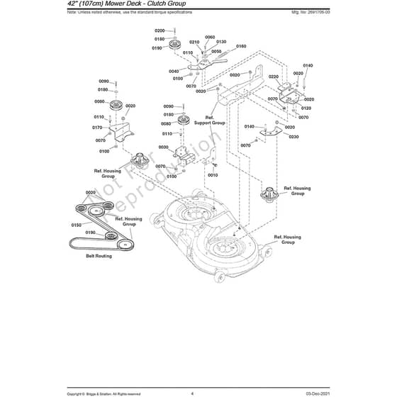 Snapper RPX360 2691706-00 42" (107cm) Mower Deck-Clutch Group