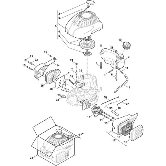 RSC 100 OHV - 2013-2014 - 118550736/-_110001RSC100 OHV - Stiga Engine Engine Diagram