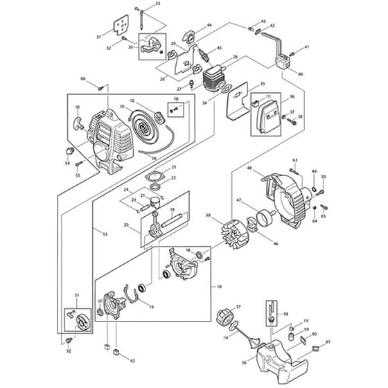 Makita RST250 - String Trimmer - Power Tool 02 Diagram