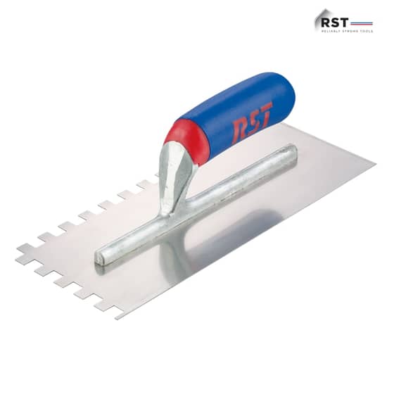 R.S.T. Notched Trowel Square 6mm╬ô├¬ΓðÉ╬ô├╛├╕╬ô├╗├┤ Soft Touch Handle 11in x 4.1/2in - RTR8002