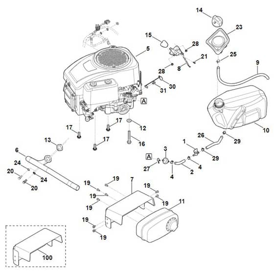 Stihl RT4082.0 - Engine, Tank - Parts Diagram