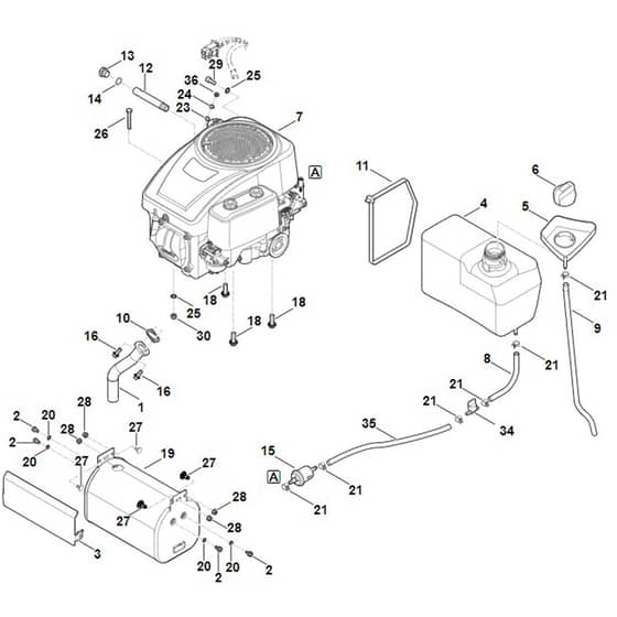 Stihl RT4097.1 SX - Engine, Tank - Parts Diagram