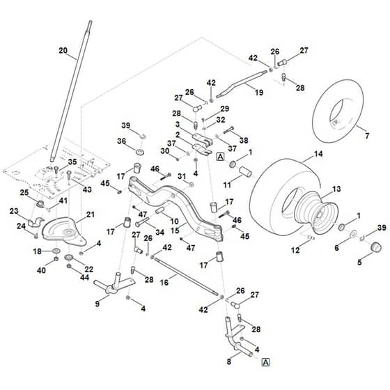 Stihl RT4097.1 SX - Steering, Front Wheel - Parts Diagram