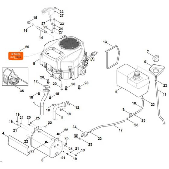 Stihl RT5112.1Z - Engine, Tank - Parts Diagram