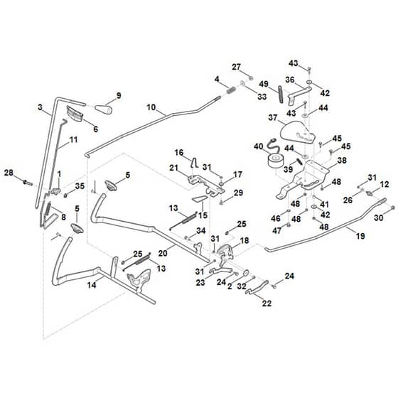 Stihl RT6112.1 ZL - Brake, Parking Brake, Control Lever, Cruise Control - Parts Diagram