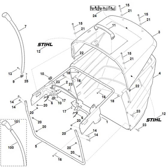 Stihl RT6112.1 ZL - Grass Catcher Bag - Parts Diagram