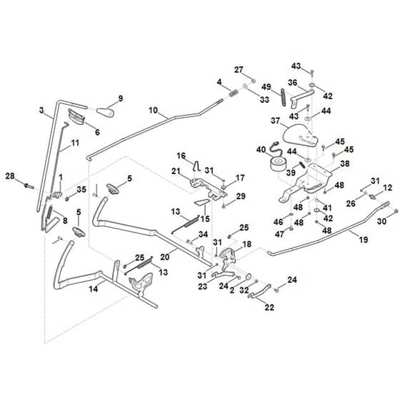 Stihl RT6127.1 ZL - Brake, Parking Brake, Control Lever, Cruise Control - Parts Diagram