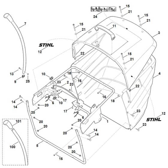 Stihl RT6127.1 ZL - Grass Catcher Bag - Parts Diagram