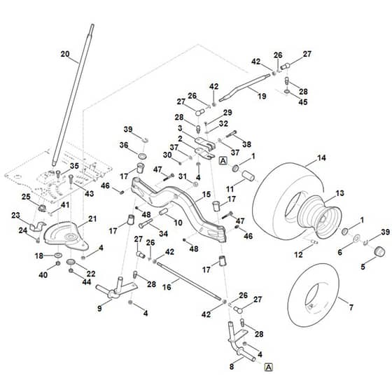 Stihl RT6127.1 ZL - Steering, Front Wheel - Parts Diagram