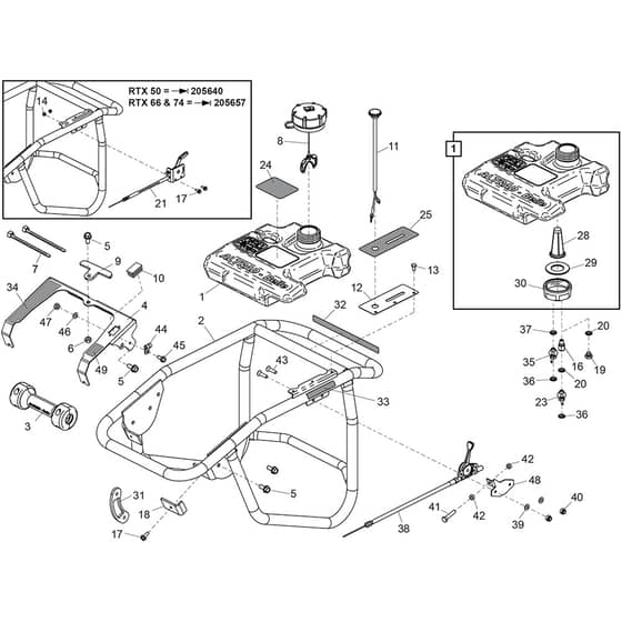 Belle RTX - Handle Assembly (RTX50, 66, 74 & 80D)