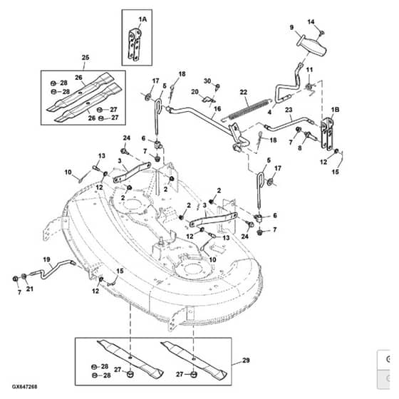 John Deere S100 - PC13988 - Mower Deck - ST1010429