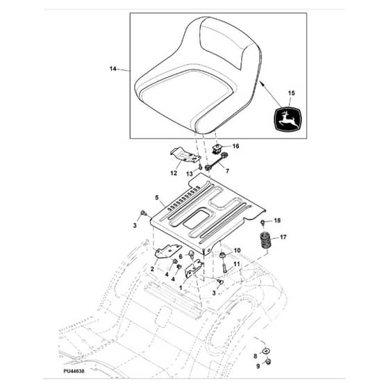 John Deere S100 - PC13988 - Seat - ST1010603