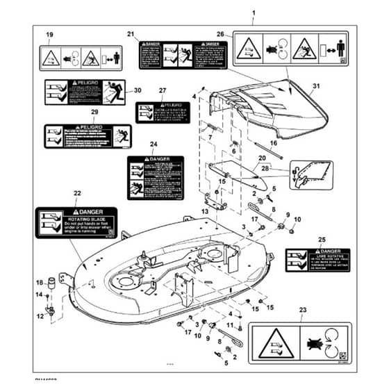 John Deere S100 - PC13988 - Mower Deck - ST1010809