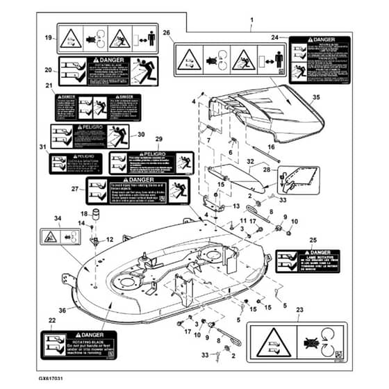John Deere S120 - PC13990 - Mower Deck (1/2) - ST1010807