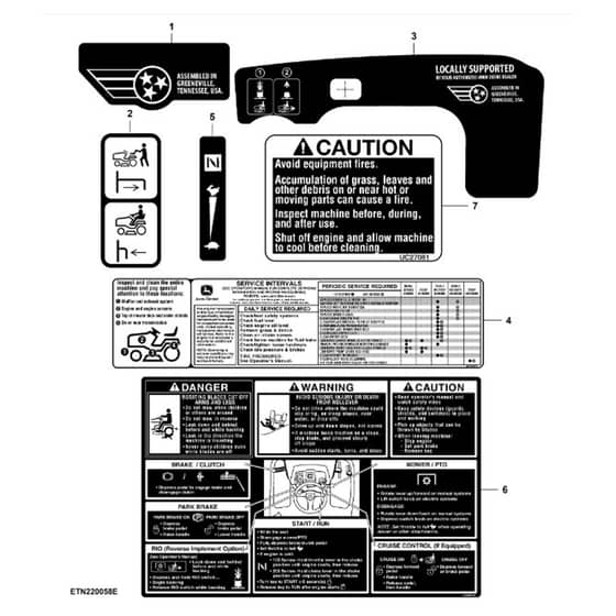 John Deere S120 - PC13990 - Label - ST1011201