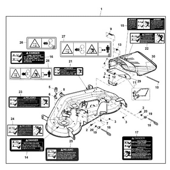 John Deere S160 - PC13994 - Deck Shell - ST1010815