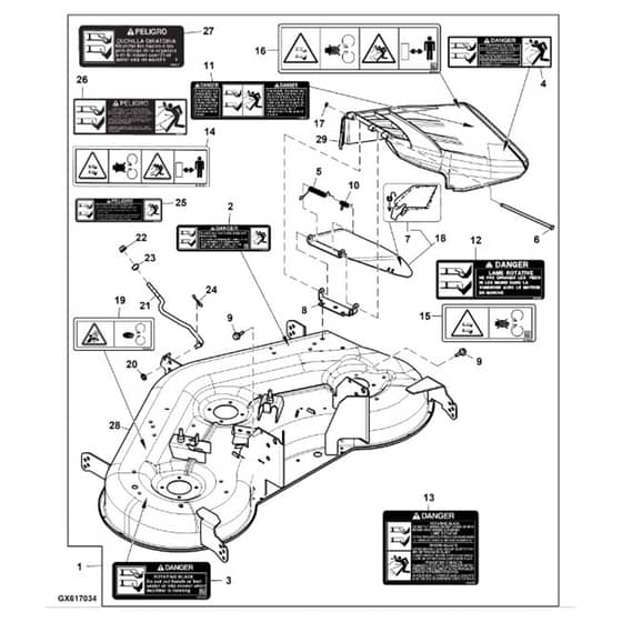 John Deere S170 - PC13995 - Mower Deck (1/2) - ST1010814