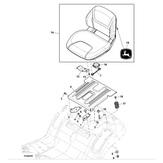 John Deere S180 - PC13996 - Seat - ST1010604