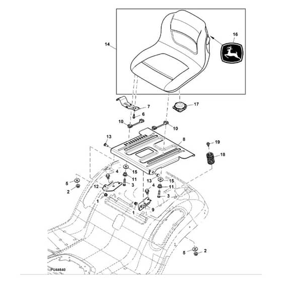 John Deere S180 - PC13996 - Seat - ST1010605