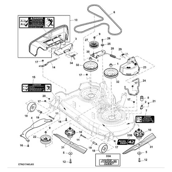 John Deere S240 - PC12357 - Mower Drive - ST1011993
