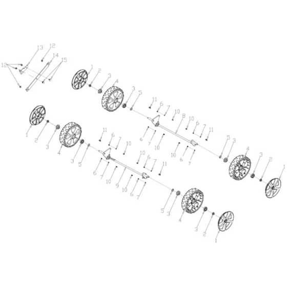 Cobra S40C - Scarifier Wheel/Axle Assy Diagram