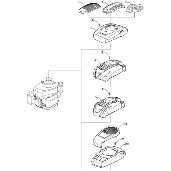 S501R PD - 2016-2018 - 294519043/M16 - Mountfield Rotary Mower Engine Cover Diagram